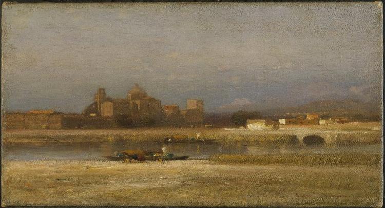 Samuel Colman On the Viga Outskirts of the City of Mexico